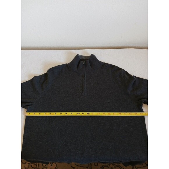 Calvin Klein Sweater Quarter Zip Pullover Men Gray Knit Soft Size Large Casual - Picture 8 of 13